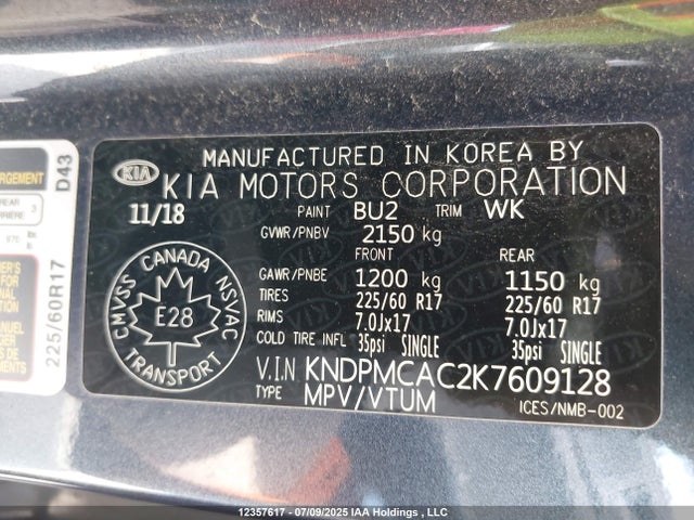 KIA gdi theta ii 2019 KNDPMCAC2K7609128 Image 9