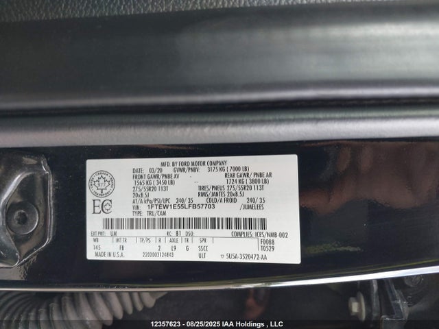 1FTEW1E55LFB57703 Ford 5.0l 4v
