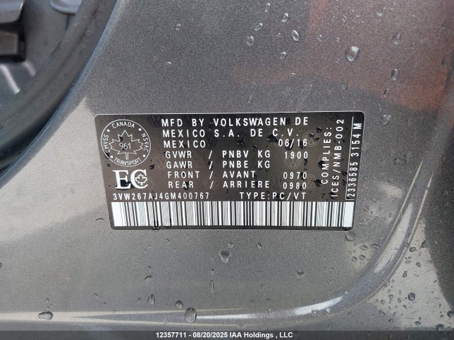 3VW267AJ4GM400767 Volkswagen 1.4t