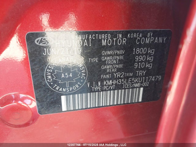 KMHH35LE5KU117479 Hyundai gdi nu