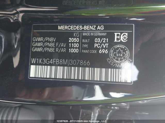 W1K3G4FB8MJ307866 Mercedes-Benz m260