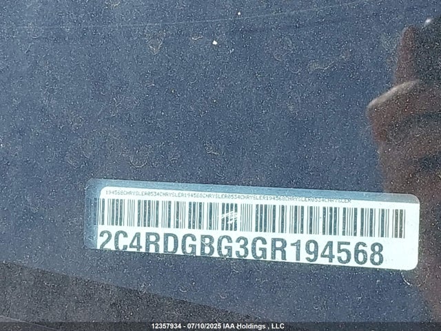 2C4RDGBG3GR194568 Dodge 2016