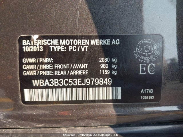 BMW 328I 2014 WBA3B3C53EJ979849 Image 9
