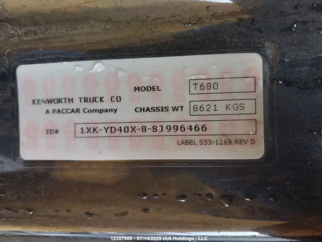 1XKYD40X8SJ996466 Kenworth Isx / X15