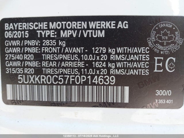 BMW X5 2015 5UXKR0C57F0P14639 Image 18