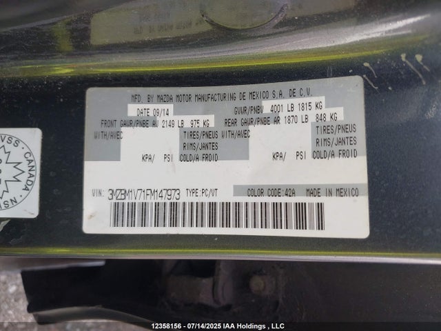 3MZBM1V71FM147973 Mazda pe