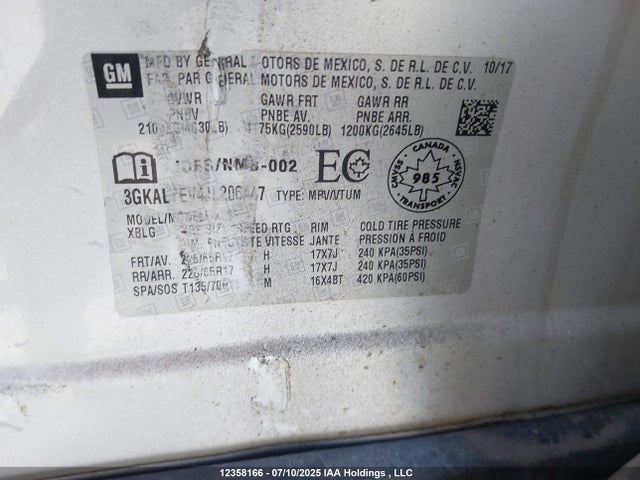 3GKALTEV4JL206447 GMC lyx - direct injection, vvt, fgt, turbo, alum, gen 1