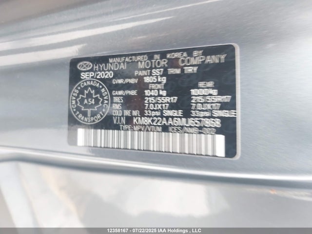 Hyundai mpi nu 2021 KM8K22AA6MU657868 Image 9