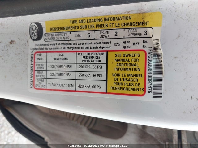 Ford Escape 2017 1FMCU9J98HUD97475 Image 9