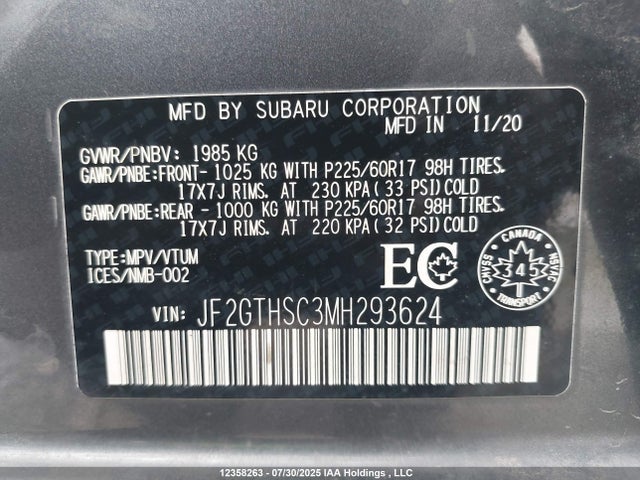 JF2GTHSC3MH293624 Subaru na