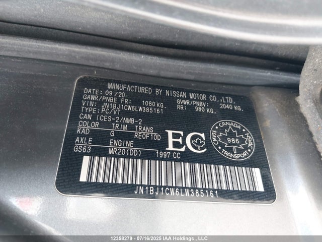 JN1BJ1CW6LW385161 Nissan ROGUE SPORT