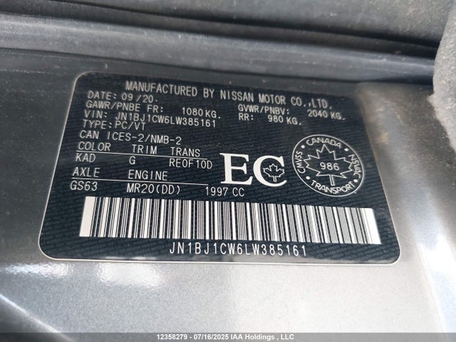 JN1BJ1CW6LW385161 Nissan ROGUE SPORT