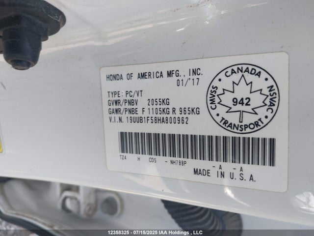 19UUB1F58HA800962 Acura k24w7