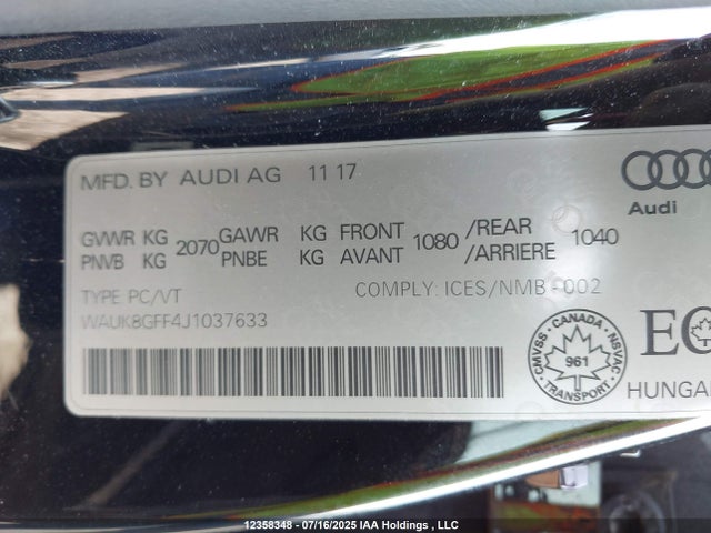 Audi A3 2018 WAUK8GFF4J1037633 Image 19