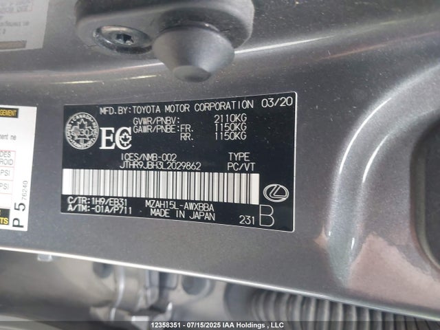 JTHR9JBH3L2029862 Lexus m20a-fxs, 3nm, 1mm