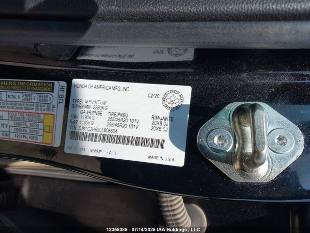 Acura k20c4 2020 5J8TC2H69LL808604 Image 19