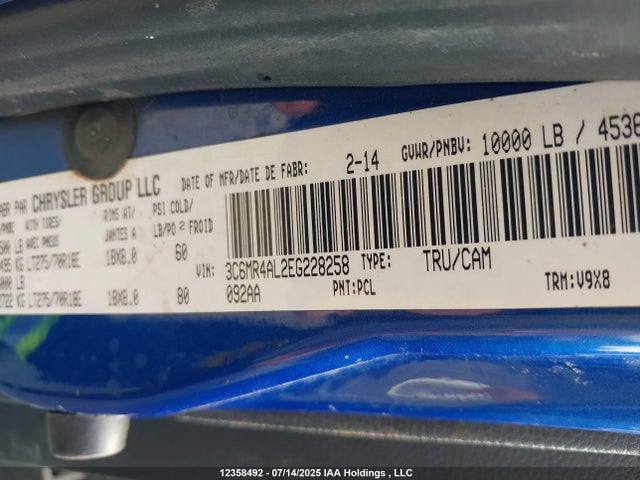 RAM 2500 2014 3C6MR4AL2EG228258 Image 9