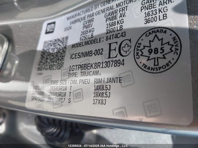 1GTP6BEK8R1307894 GMC l3b