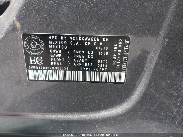 3VWD67AJ6GM369790 Volkswagen 1.4t