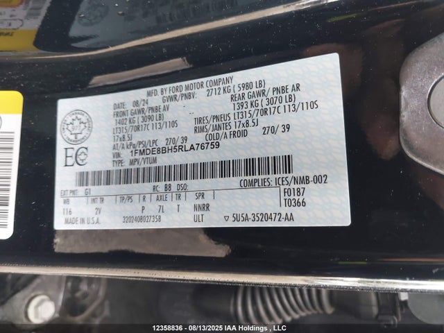 1FMDE8BH5RLA76759 Ford ecoboost