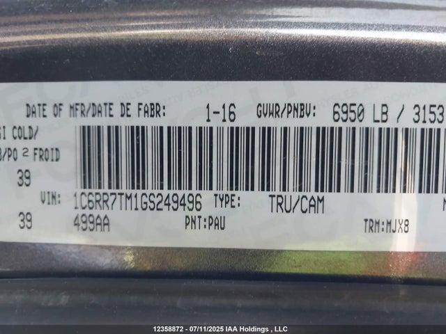 1C6RR7TM1GS249496 RAM 1500