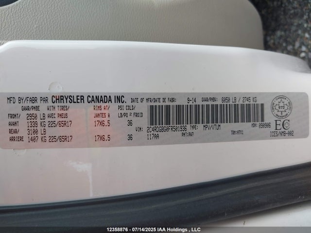 Dodge Grand Caravan 2015 2C4RDGBG0FR501936 Image 9