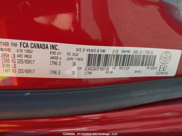 2C4RDGBG5FR667188 Dodge Grand Caravan