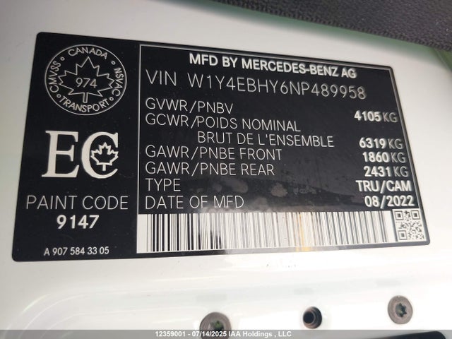 W1Y4EBHY6NP489958 Mercedes-Benz om642
