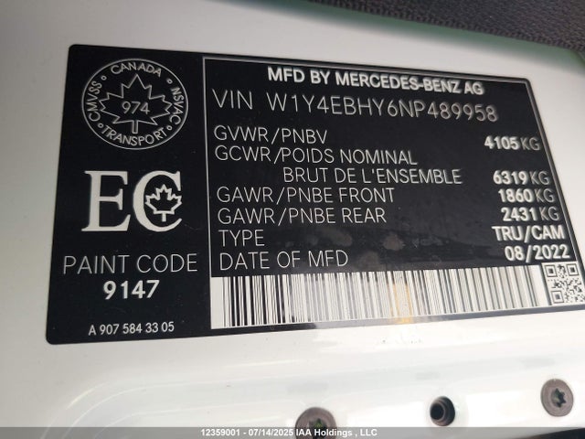 W1Y4EBHY6NP489958 Mercedes-Benz om642