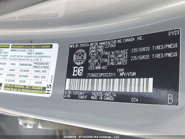 2T2GGCEZ0PC023311 Lexus t24a-fts