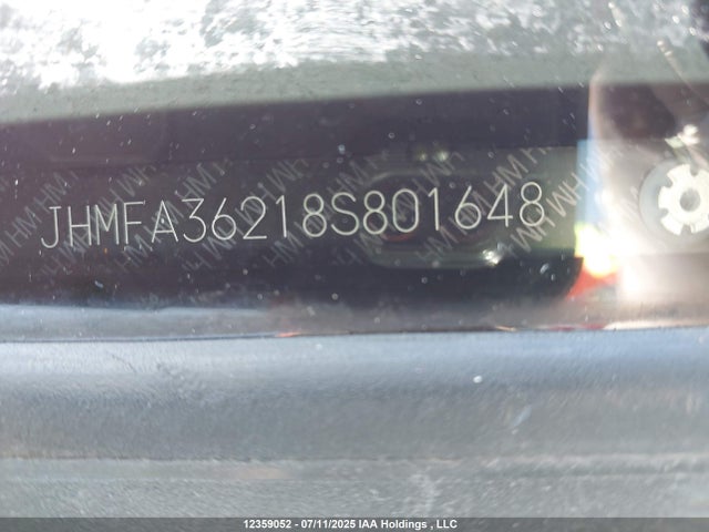 2008 Honda Civic Hybrid მანქანა იყიდება აუქციონზე, vin: JHMFA36218S801648, აუქციონის ნომერი: 12359052