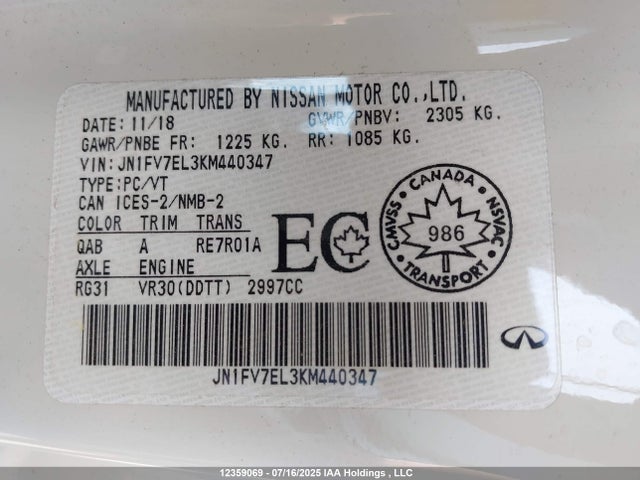 JN1FV7EL3KM440347 Infiniti Q60