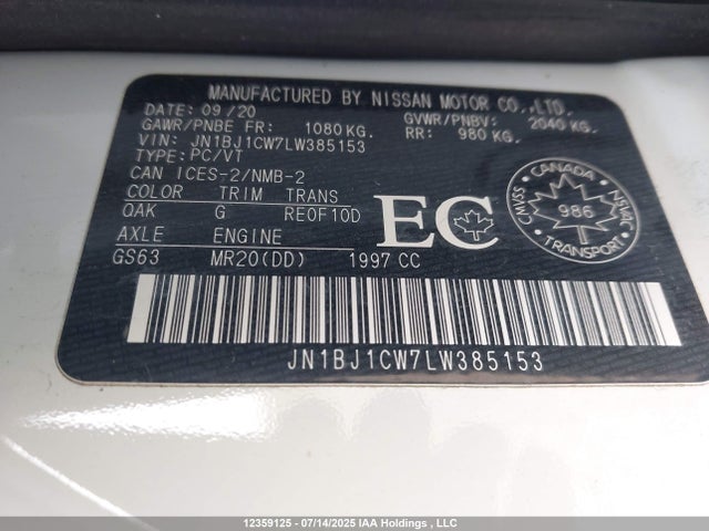 JN1BJ1CW7LW385153 Nissan ROGUE SPORT