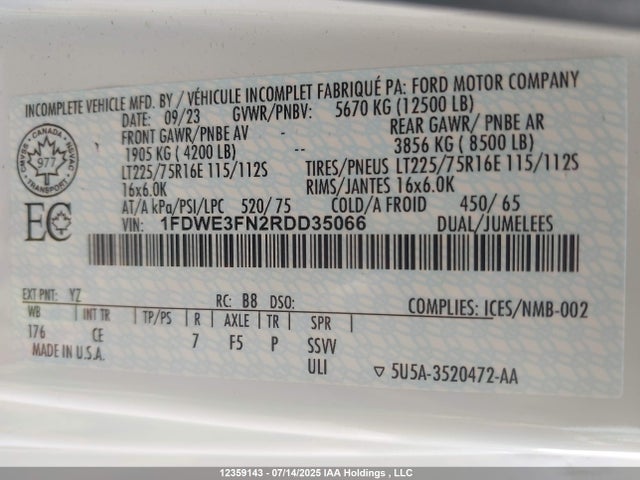 Ford 2024 2024 1FDWE3FN2RDD35066 Image 19