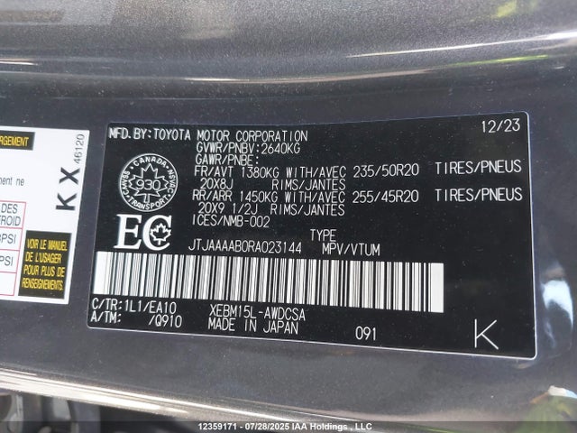 JTJAAAAB0RA023144 Lexus 1xm / 1ym