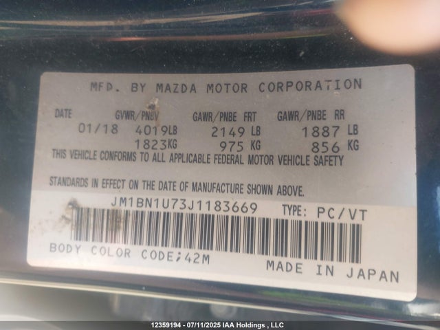 JM1BN1U73J1183669 Mazda pe