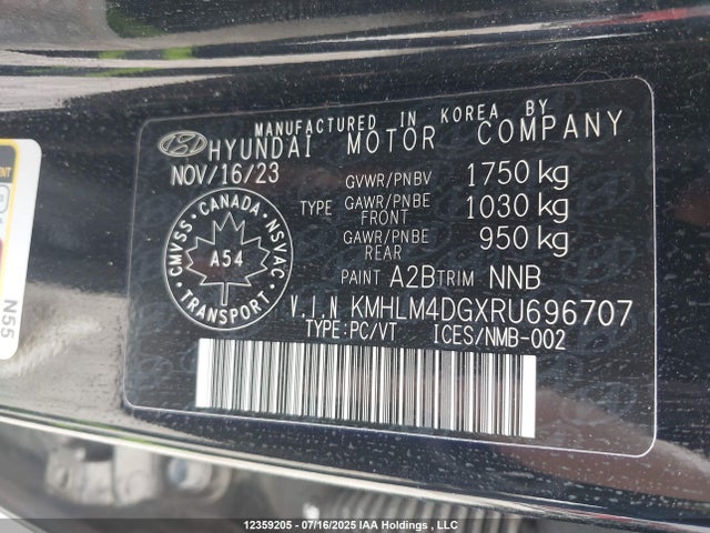 KMHLM4DGXRU696707 Hyundai mpi nu pe