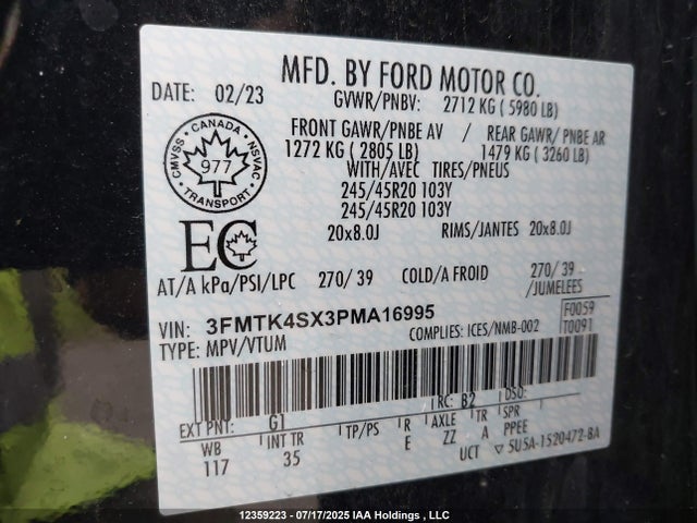 Ford Mustang Mach-E 2023 3FMTK4SX3PMA16995 Image 19