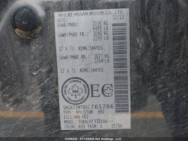 Nissan 2014 2014 5N1AT2MT0EC765786 Image 9