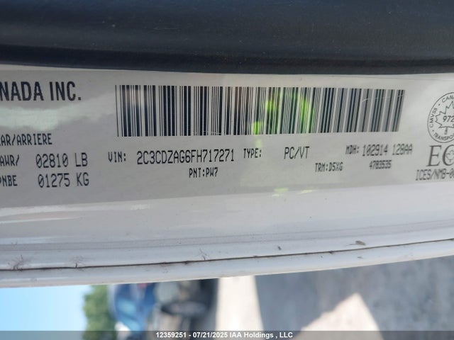 Dodge Challenger 2015 2C3CDZAG6FH717271 Image 9