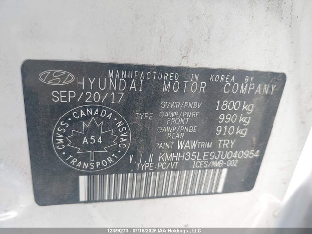KMHH35LE9JU040954 Hyundai gdi nu