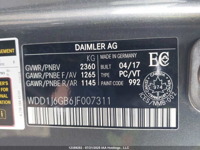 WDD1J6GB6JF007311 Mercedes-Benz m276