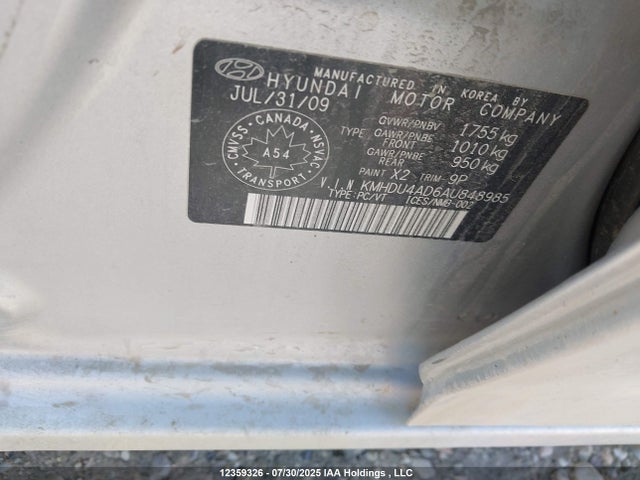 12359326 :رقم المزاد ، KMHDU4AD6AU848985 vin ، 2010 Hyundai Elantra Gls مزاد بيع