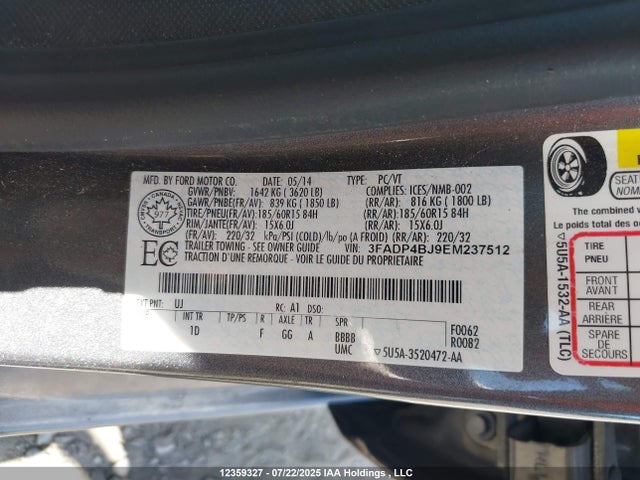 Ford 2014 2014 3FADP4BJ9EM237512 Image 9