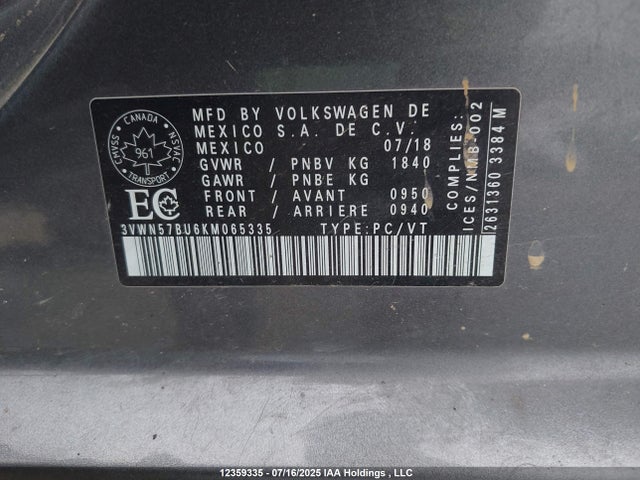 3VWN57BU6KM065335 Volkswagen 1.4 tsi