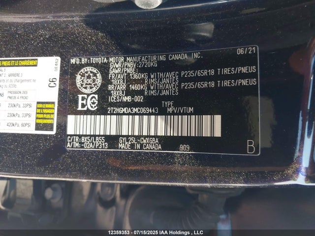 2T2HGMDA3MC069443 Lexus 2gr-fxs, 6jm+2fm