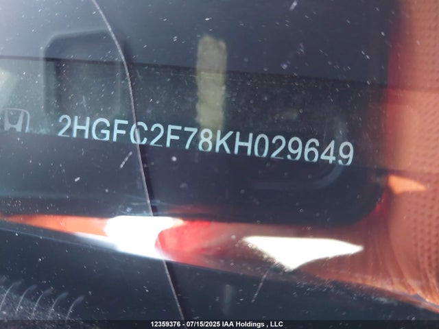 Honda k20c2 2019 2HGFC2F78KH029649 Image 9