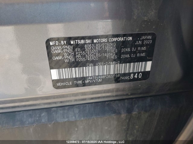 JA4T5VA98PZ622158 Mitsubishi s91-ya1