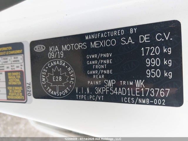 KIA mpi nu 2020 3KPF54AD1LE173767 Image 9