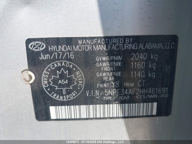Hyundai Sonata 2017 5NPE34AF2HH461691 Image 9